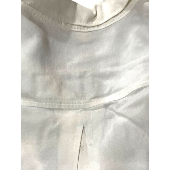 Cloth & Stone XS White Tencel Button-Down Shirt W/ Frayed Hem & Pocket - Picture 11 of 12
